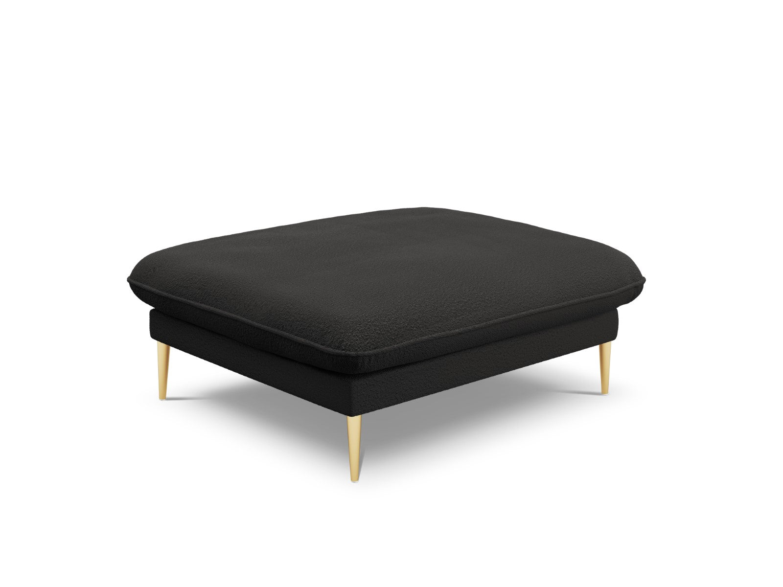 Cosmopolitan Design Poef Vienna boucle, zwart - 73x93x43cm