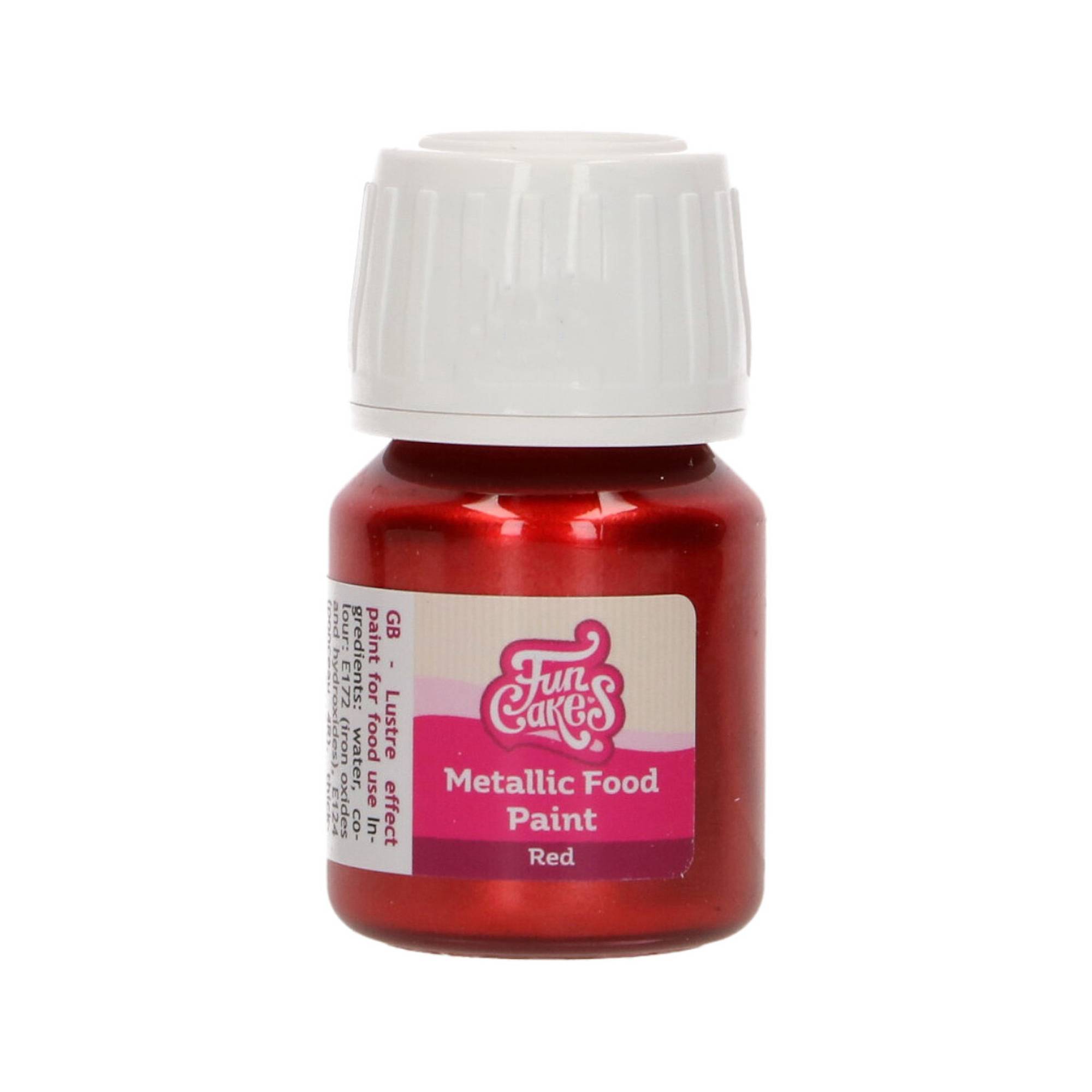 FunCakes Red Metallic Food Paint 30ml