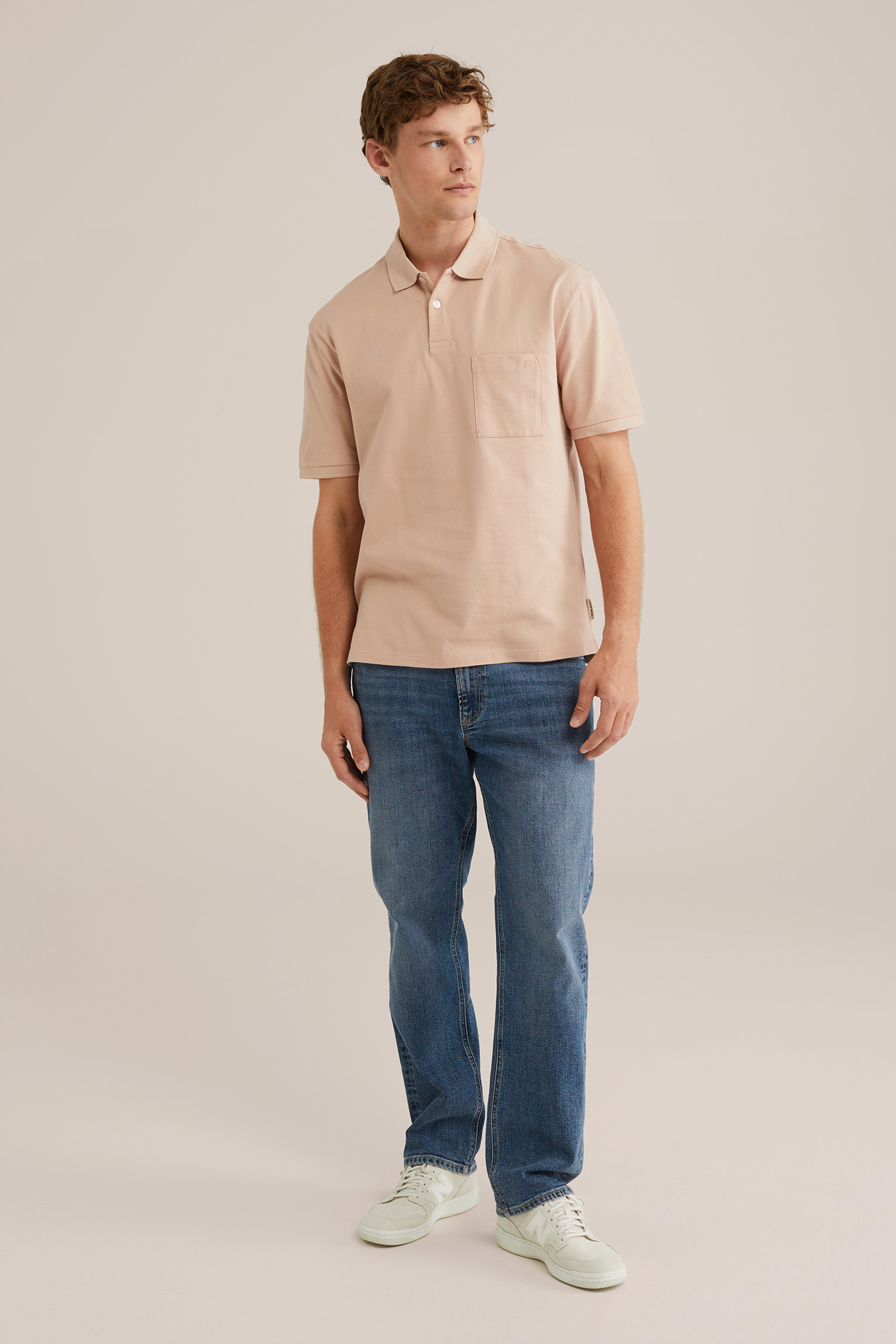 Heren Regular fit polo met structuur