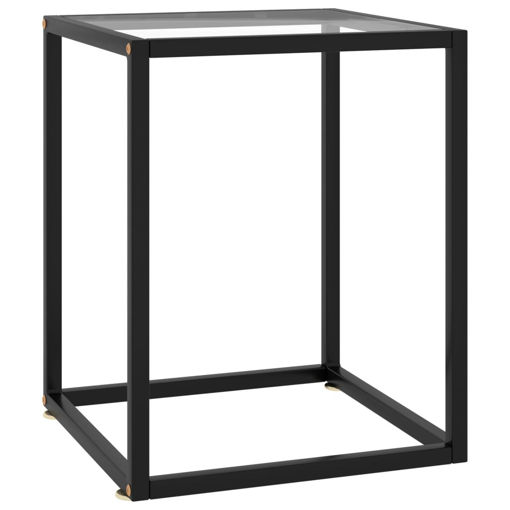 Stolik Kawowy Ława Stół Czarny Szklany 40x40x50 Do Salonu Do Pokoju