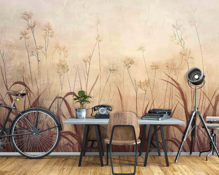 Fototapeta Trawa Boho Natura Sepia Na Ścianę Sypialnia Salon 250X175