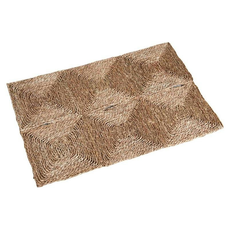 - Tapis rectangulaire en jonc tressé 90 x 60 cm