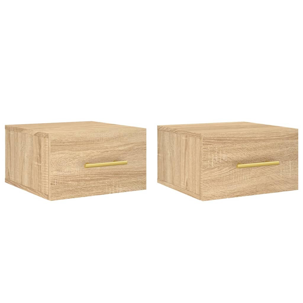 2x Szafka Nocna Wisząca Brąz Komoda Stolik Nocny Do Sypialni 35x35x20 cm