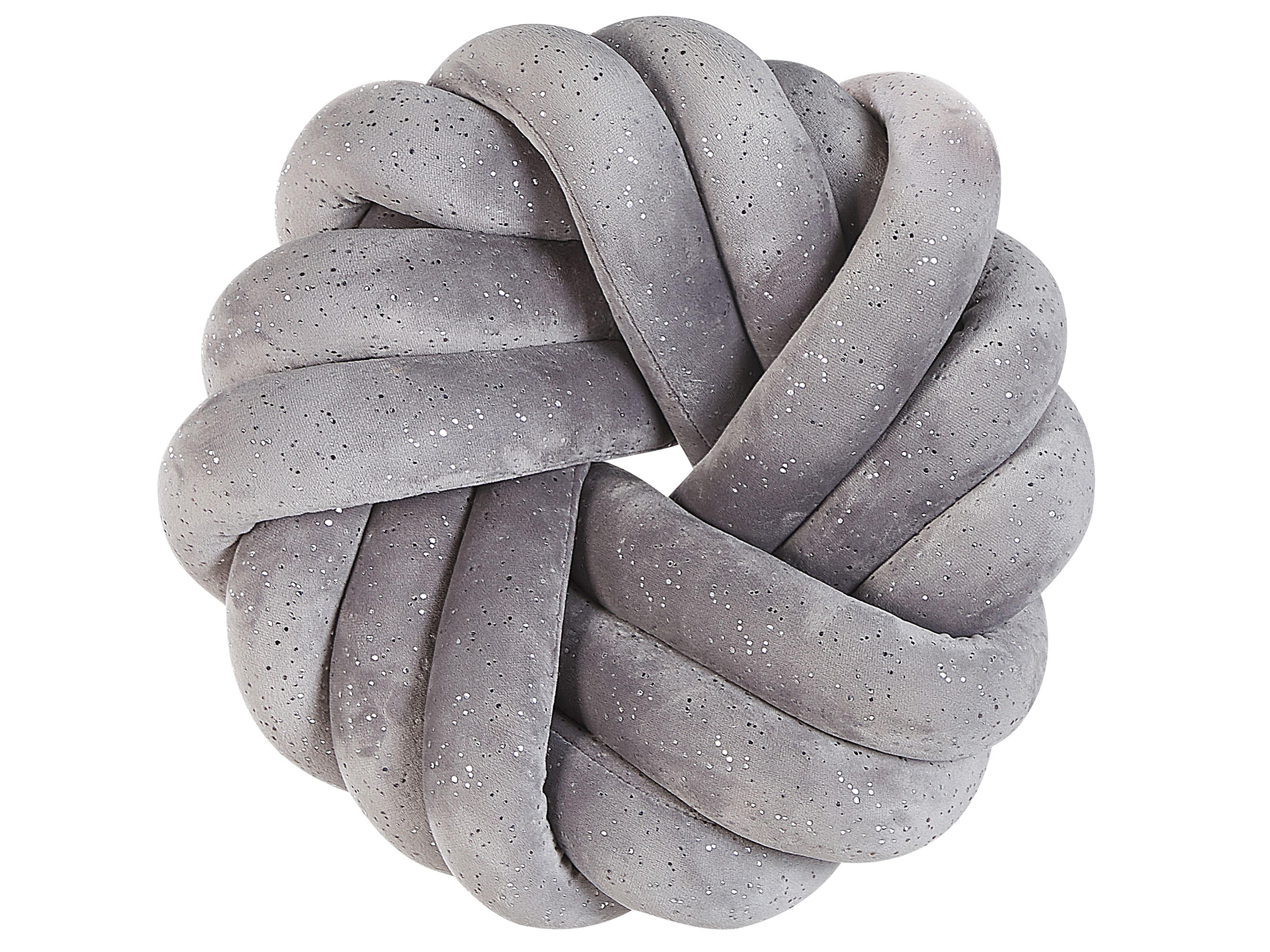 Throw Cushion AKOLA Velvet 30 x 30 cm Grey Solid