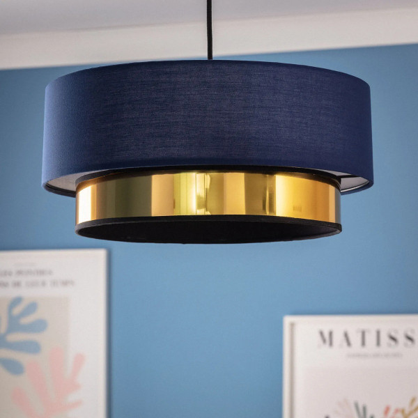 Lampa wisząca granatowo-złota Tesutto 1xE27x40W wym: 150x40x40 cm Abruzzo
