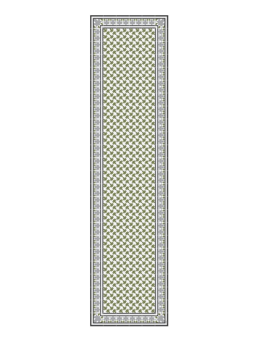 BARCELONE - Tapis en vinyle Petritxol vert 60x240