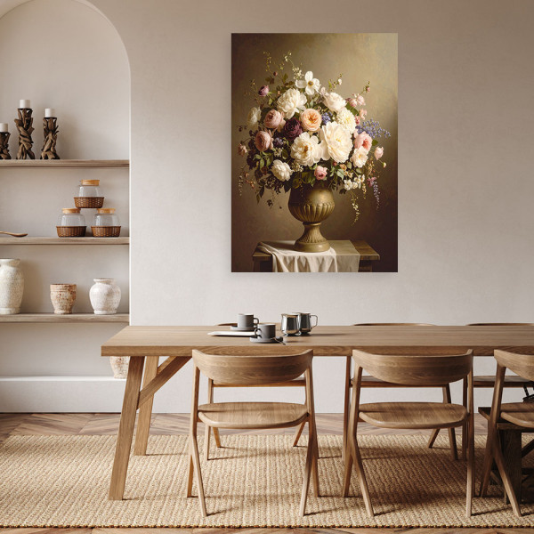 Obraz do salonu sypialni kuchni, Kwiaty w wazonie bukiet vintage 20x30