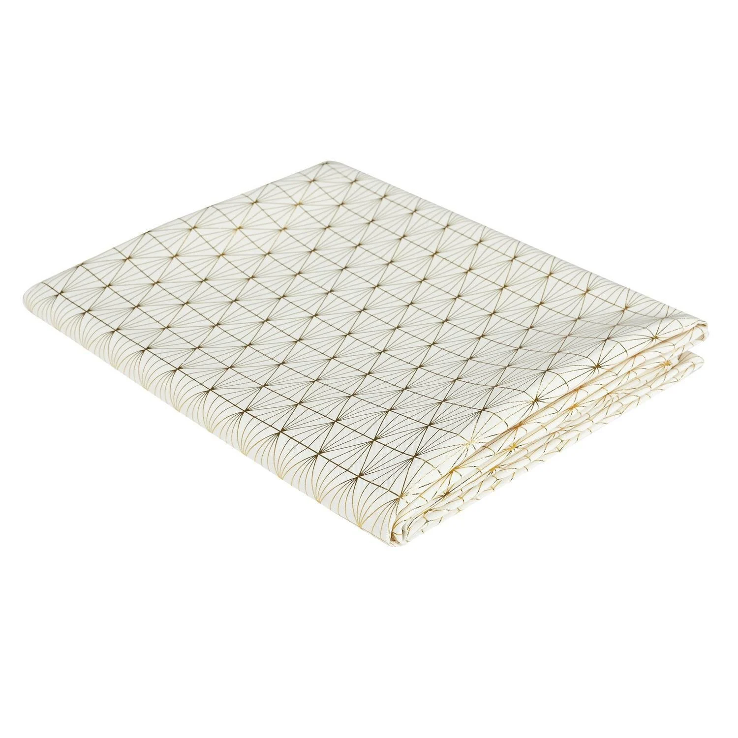 OBRUS 140x250 cm Geometric Dore BIAŁY W ZŁOTE WZORY