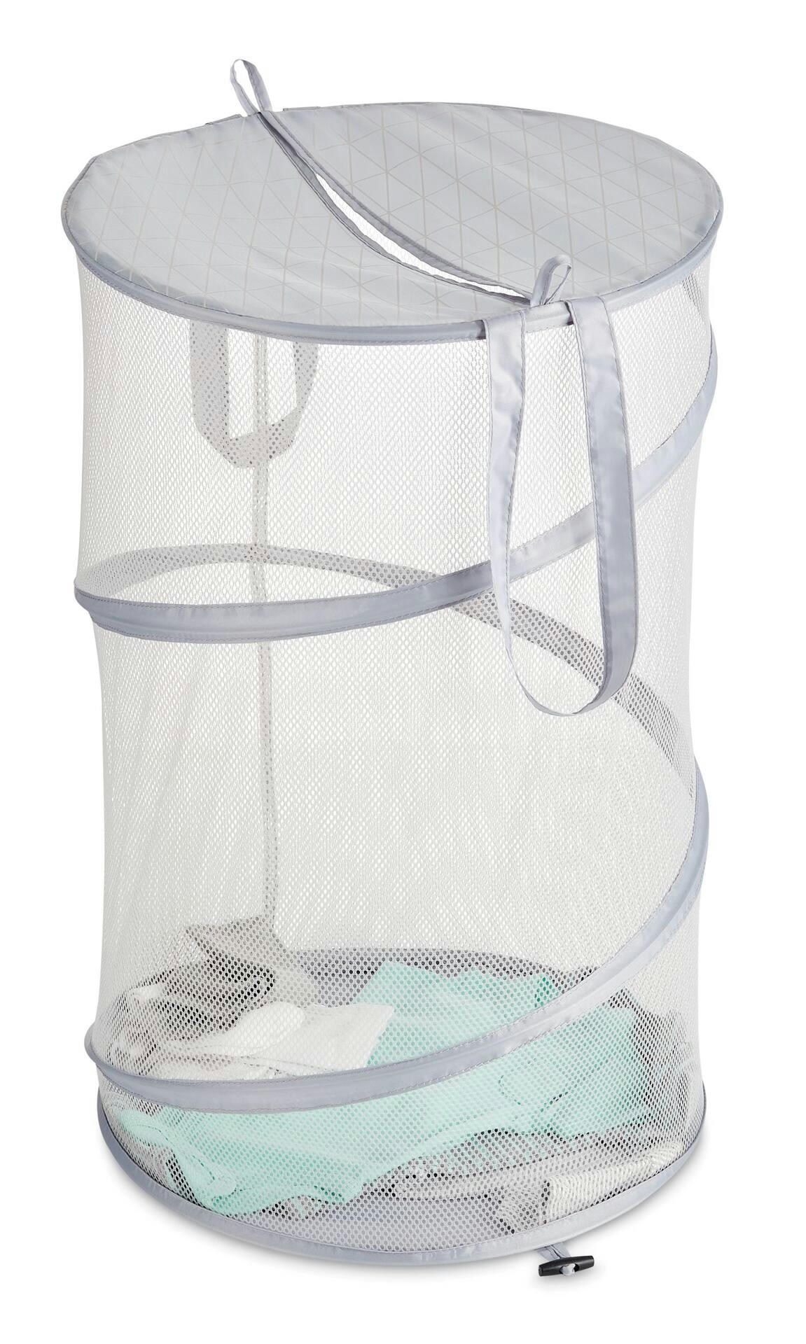 type A Pop Up Collapsible Mesh Laundry Hamper, 16-in x 25-in