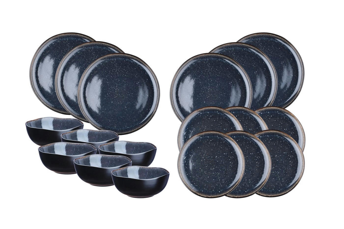 REACTIV - Set vaisselle 18 pièces en grès bleu