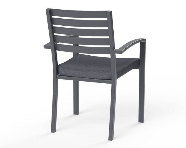 Boston Slatted Dining Chair - Gunmetal Grey
