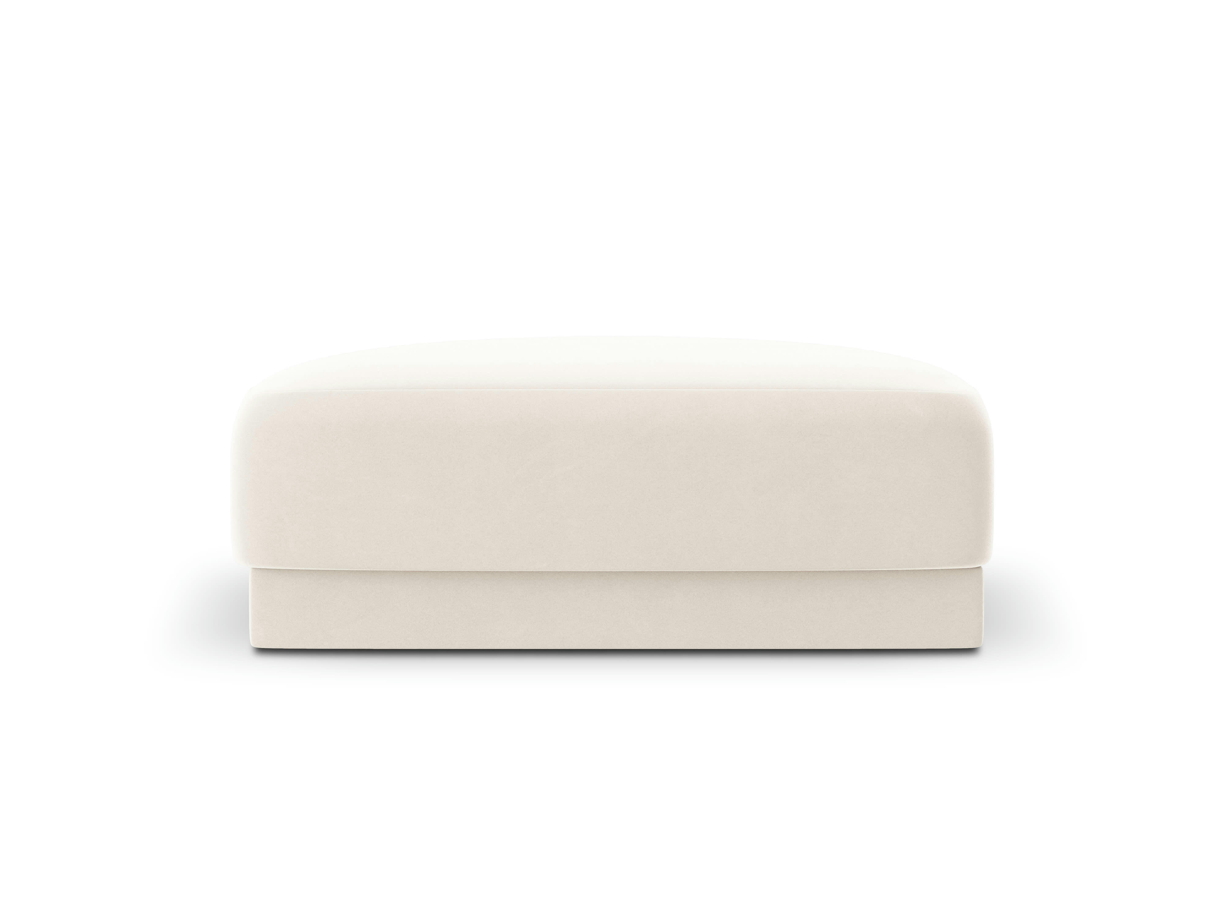 MILEY - Pouf 1 place en tissu velours beige clair