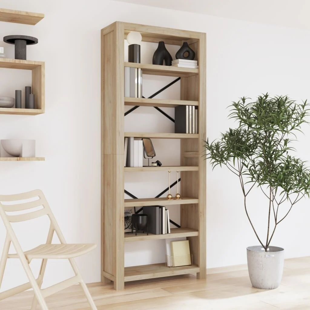 vidaXL 3/4/5/6/7-Tier Bookcase Solid Wood Acacia