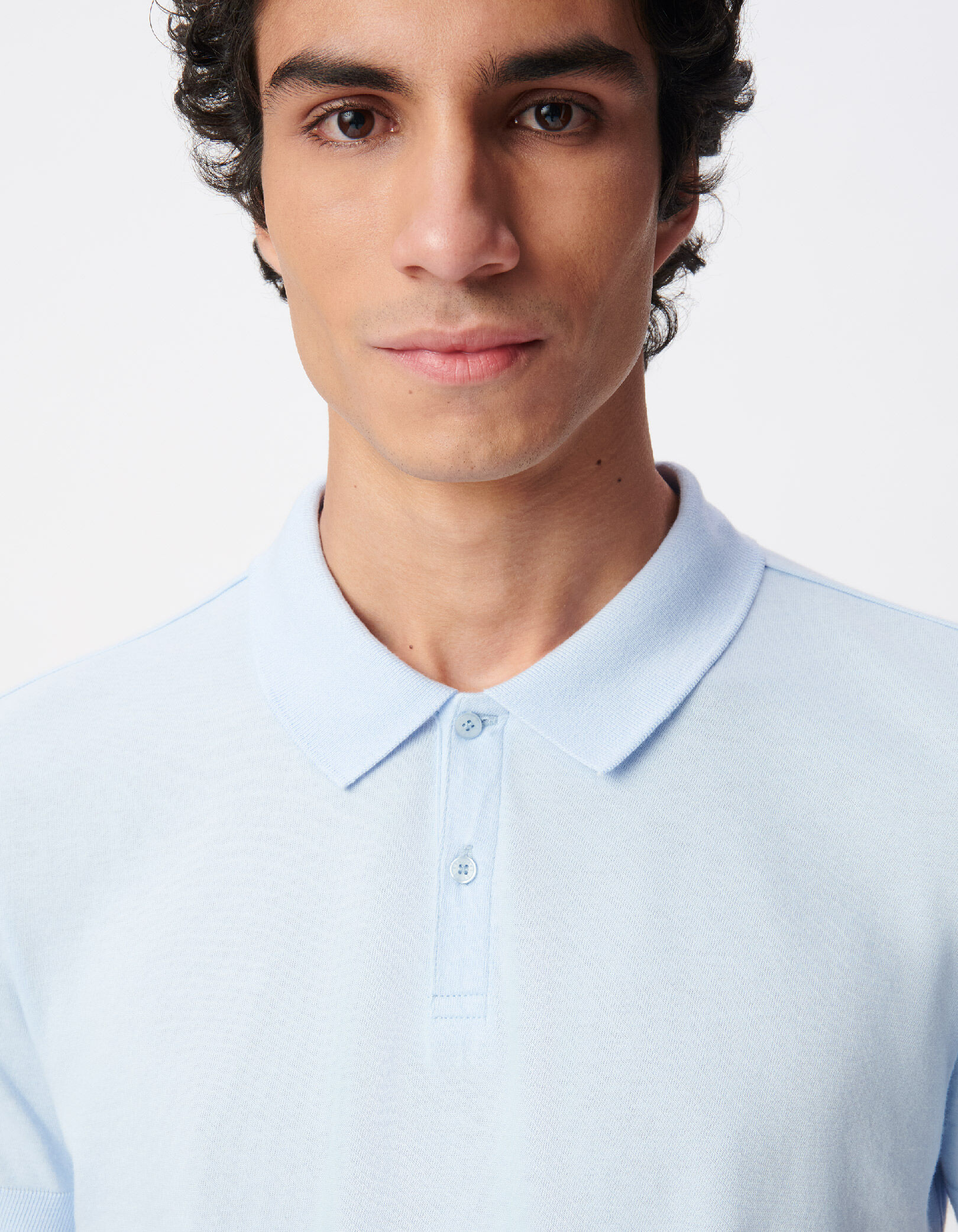 Polo manches courtes ciel coton modal Homme