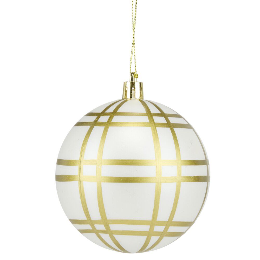 Boule No&euml;l quadrillage Ø8cm (3 modèles)