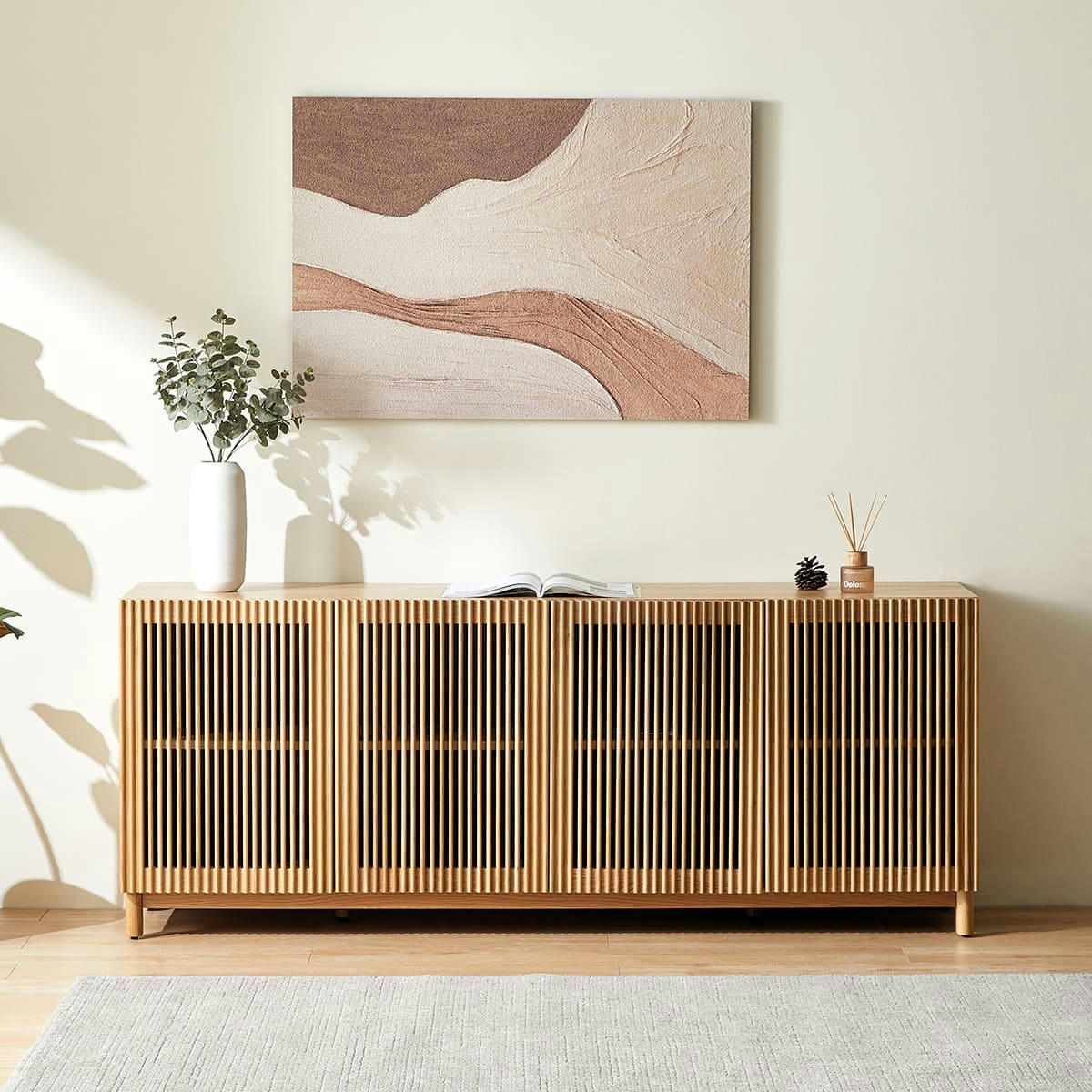 UMEA - Buffet 4 portes bois/frêne 180 cm