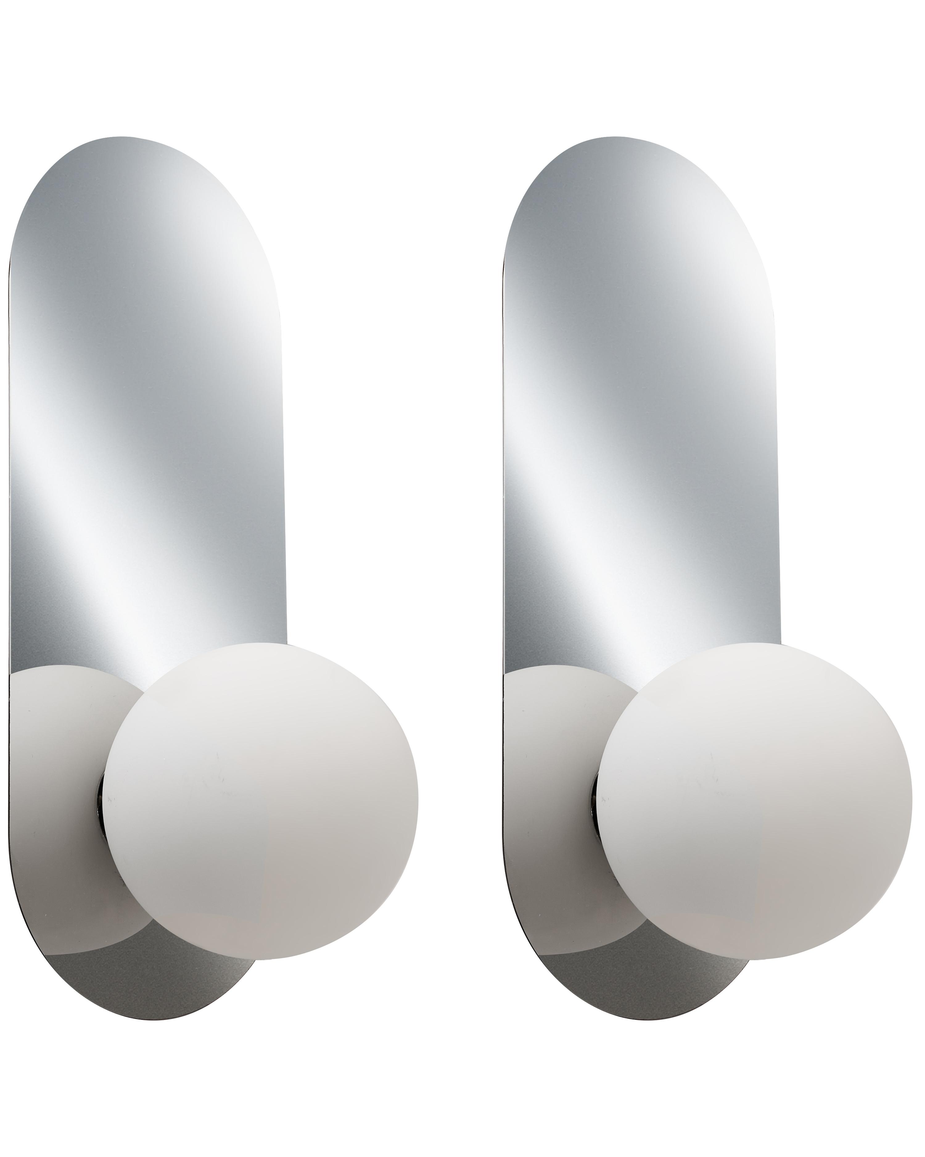 Set of 2 Wall Lamps LEISI Silver