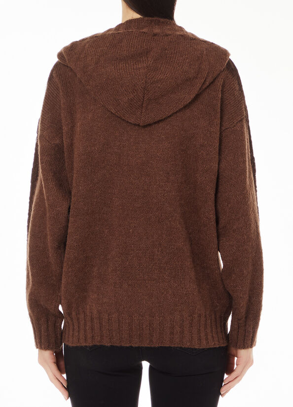 Maglia in misto lana con cappuccio