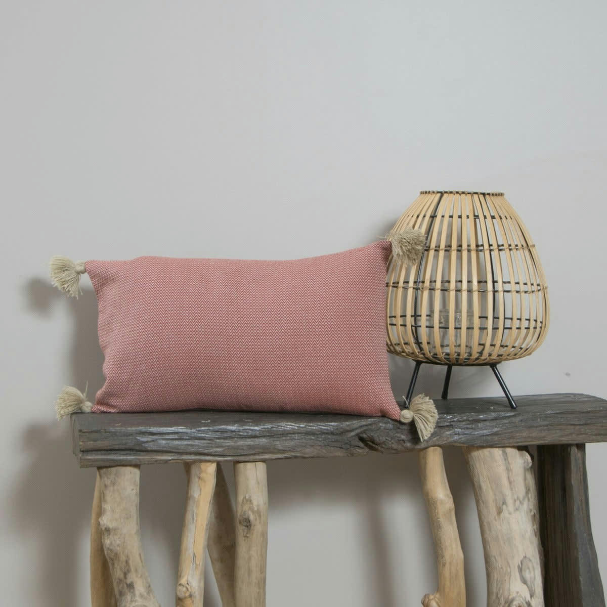 STOCKHOLM - Housse de coussin coton  50x30 terracotta