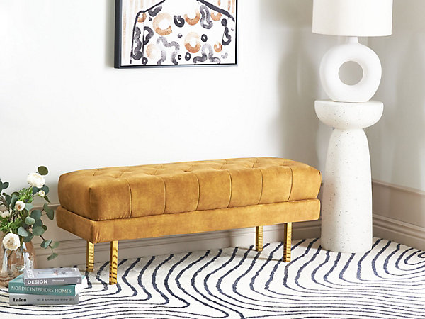 Banc ROSEVILLE Velours Moutarde