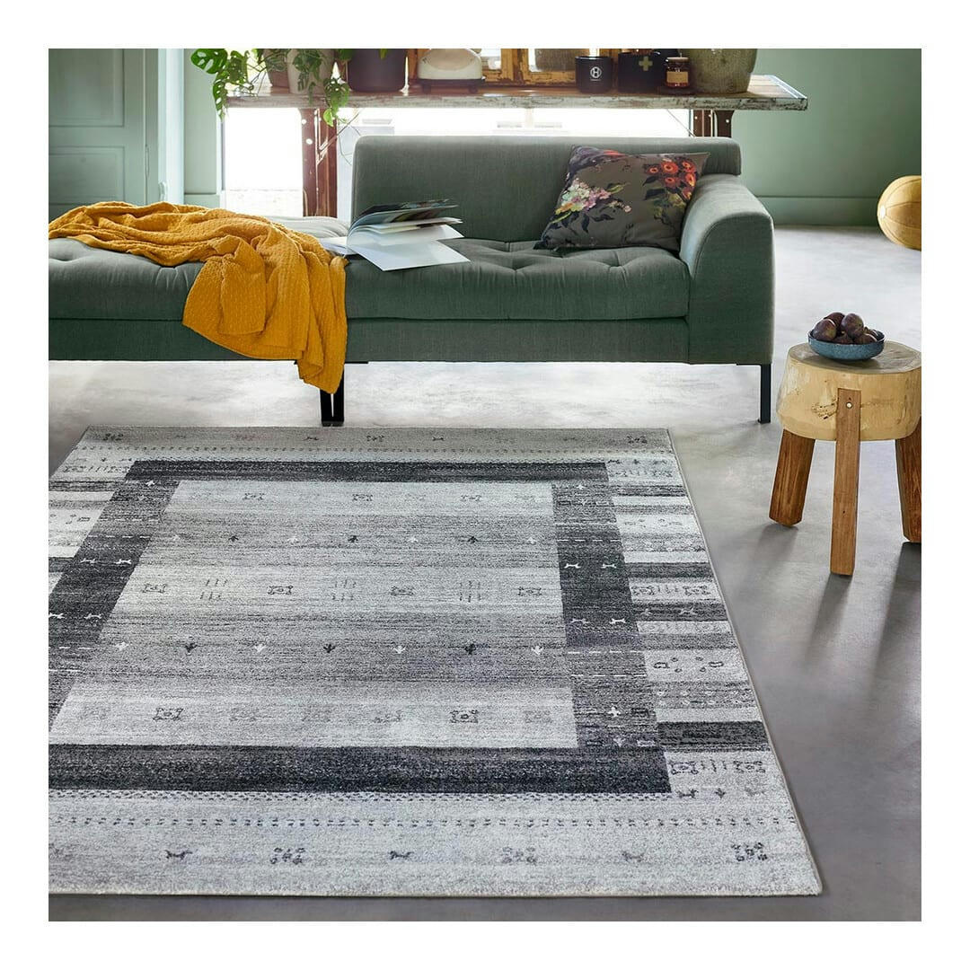 IGOR - Tapis ethnique berbère en polypropylène gris 160x225