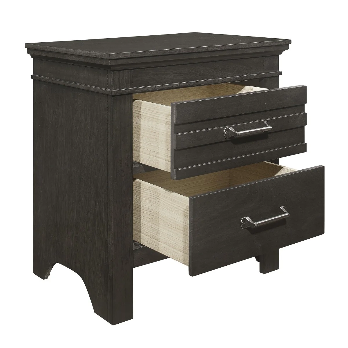 Transitional Bedroom 1pc Nightstand of Center Glides Drawers Bed Side Table Wooden Furniture