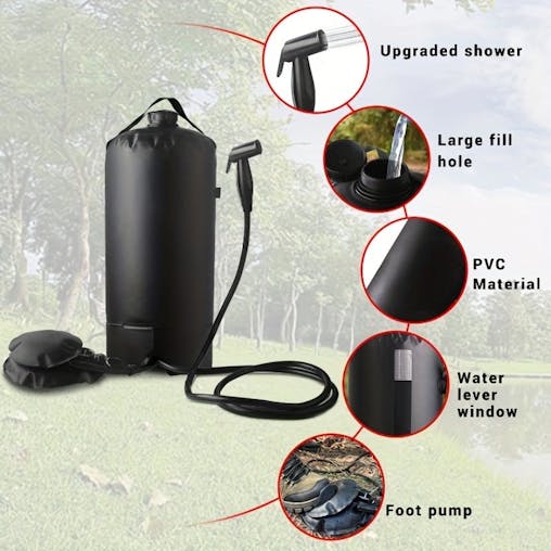 NNETM Shower Bag with Pump & Nozzle