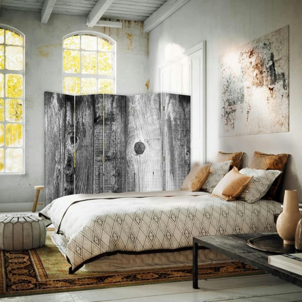 - Paravent - Cloison Black And White Wood cm 180x170 (5 volets)