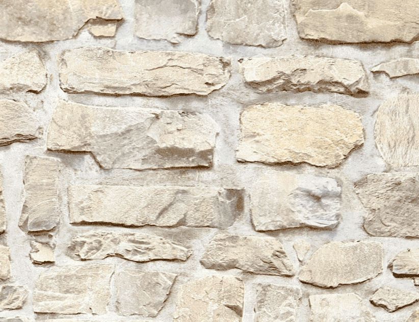 Vliestapete Steinmauer Beige
