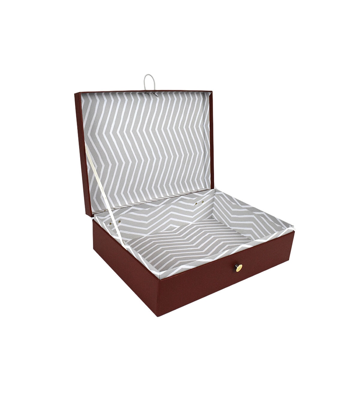 12.5 Red Rectangle Box With Button Closure