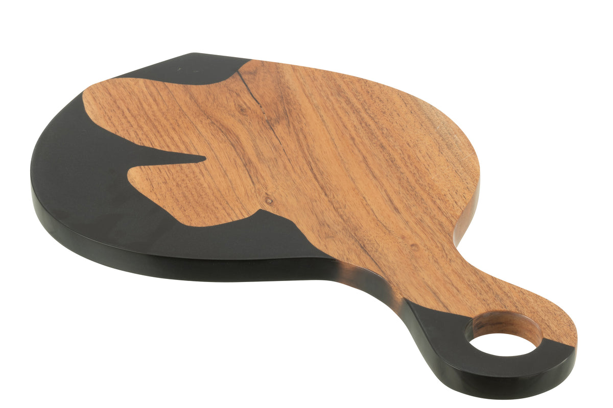 J-Line snijplank Modern - hout/epoxyhars - naturel/zwart