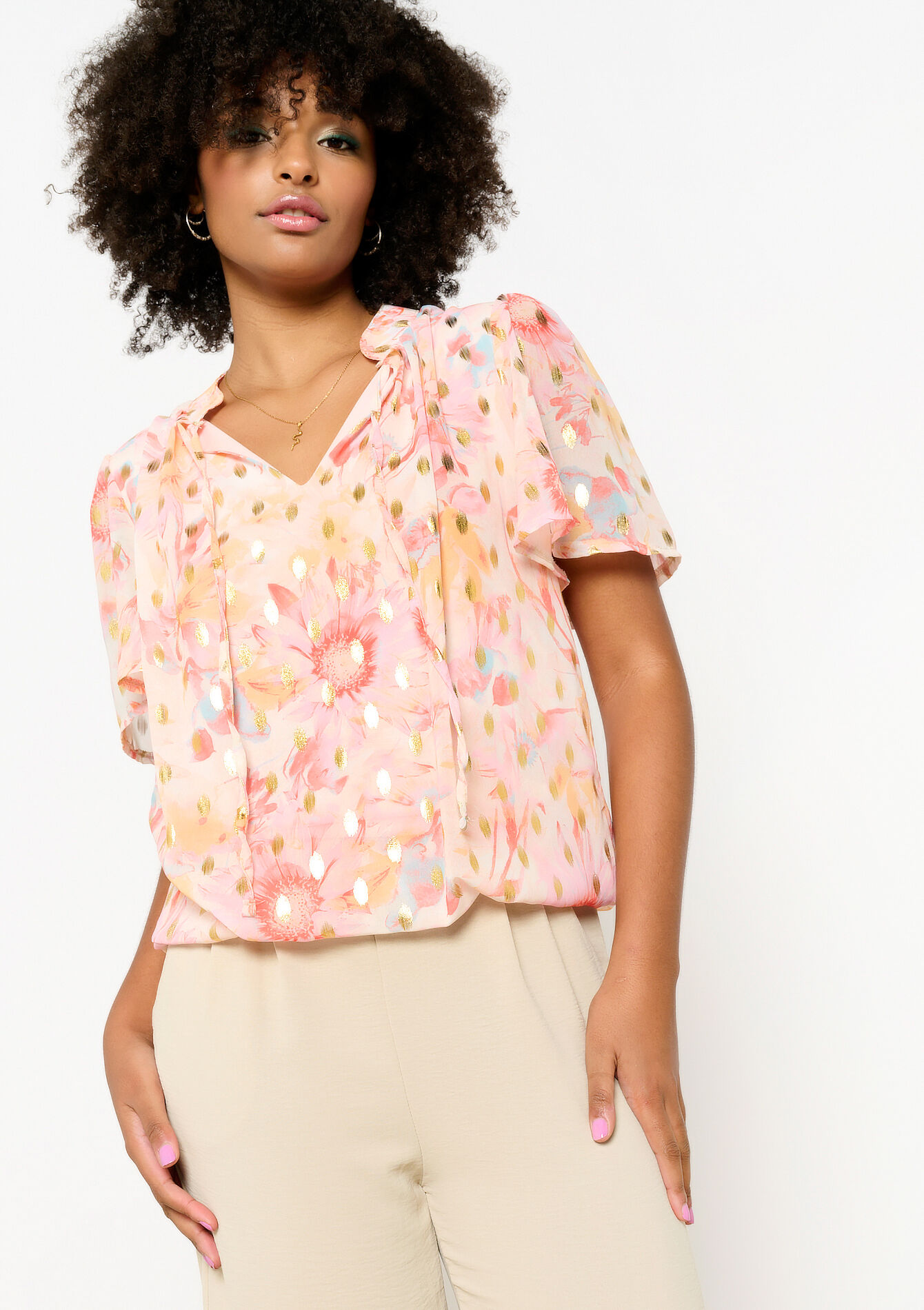 Blouse met bloemenprint