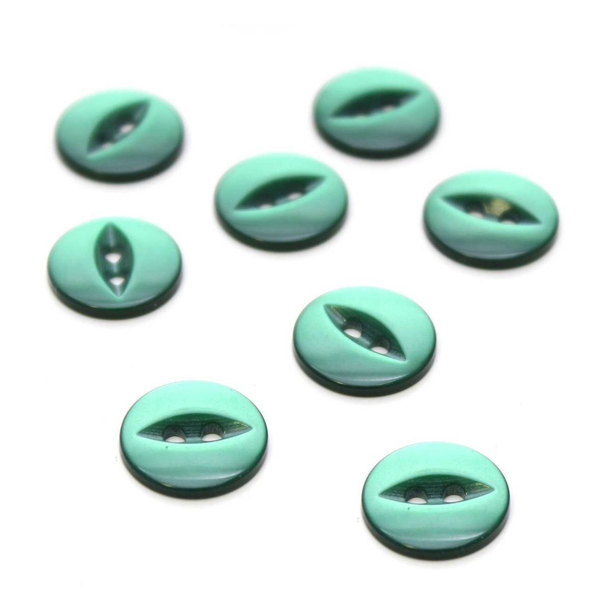 Hemline Emerald Basic Fish Eye Button 8 Pack