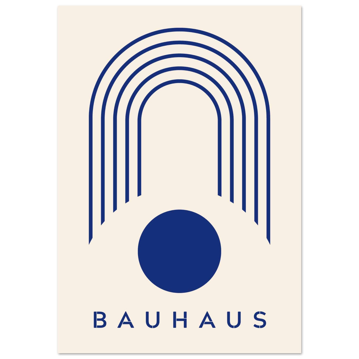 Artfulprints Poster Bauhaus - Blue arches  - 70x100 cm - Blauw
