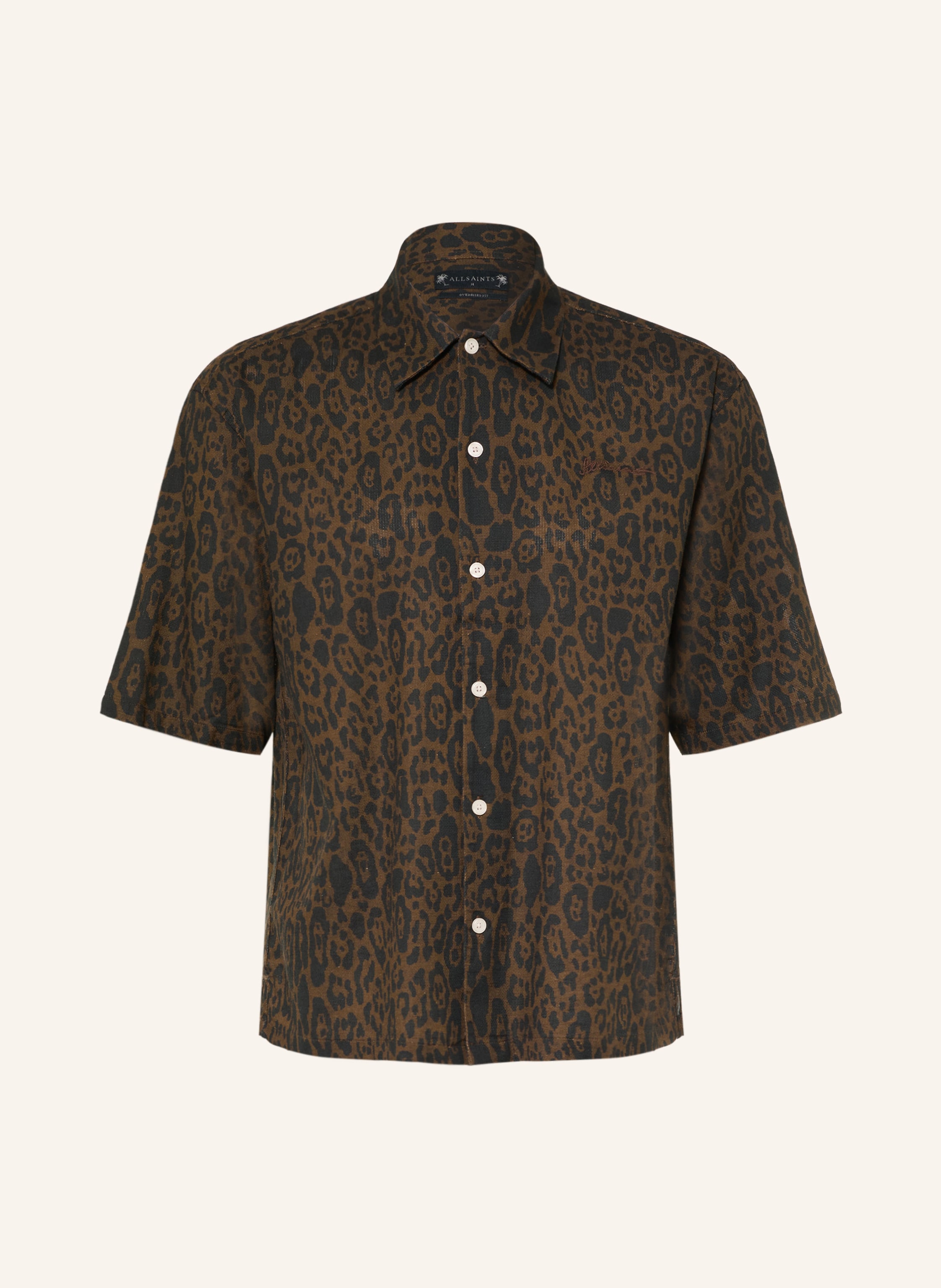 ALLSAINTS Kurzarm-Hemd LEOPARDO Oversized Fit
