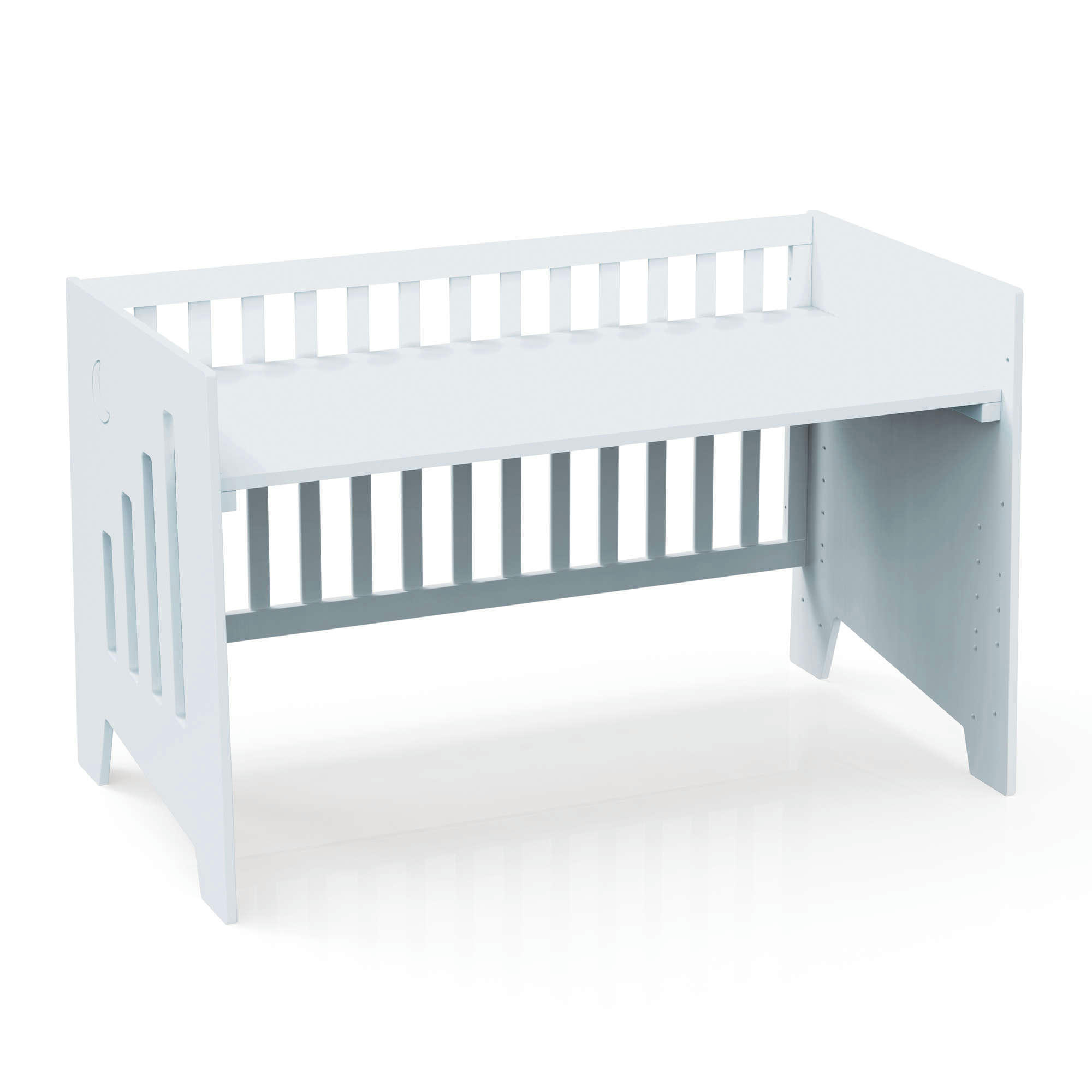 OMNI XL - Lit bébé - bureau (2en1) 70x140 cm en blanc