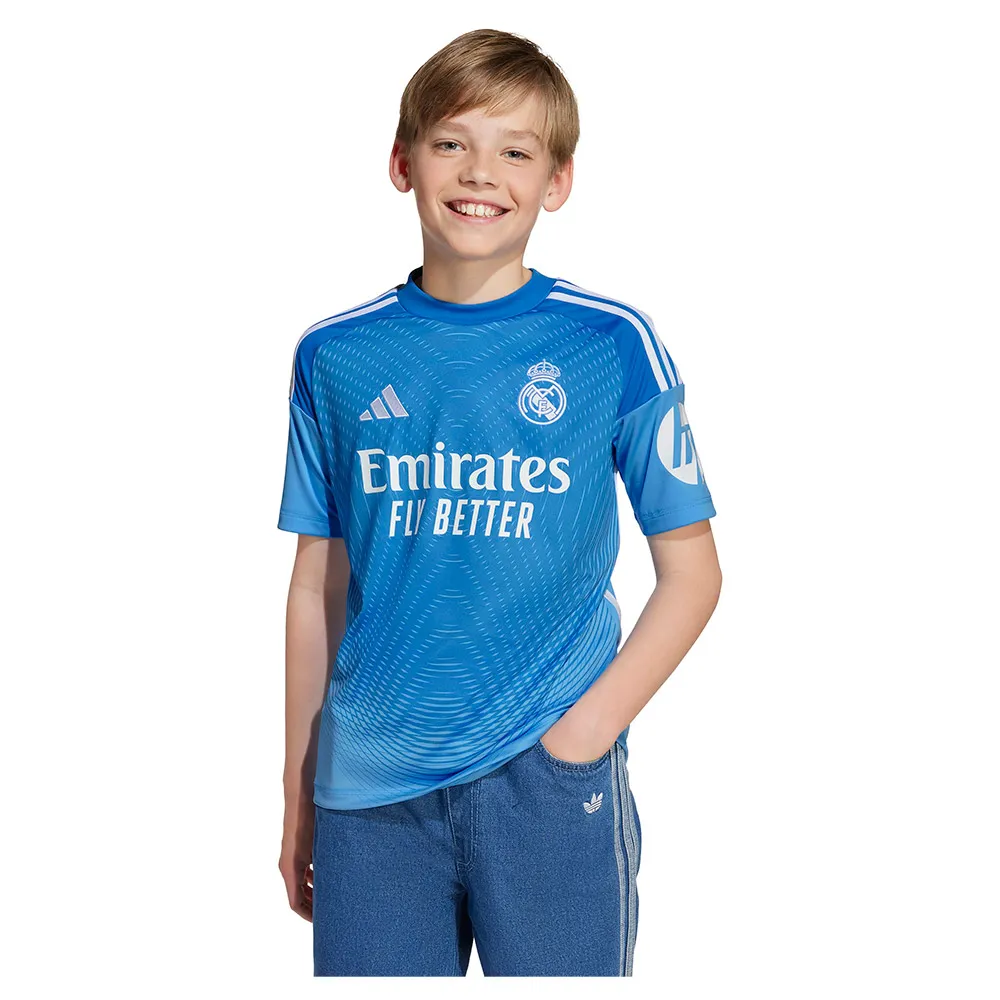 adidas Real Madrid 25/26 goalkeeper home junior short sleeve T-shirt