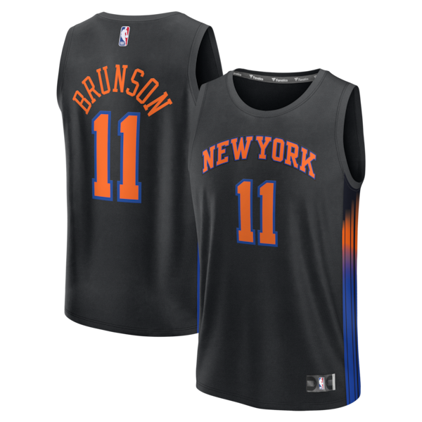 Jalen Brunson New York Knicks  Youth  Fast Break Jersey - Statement Edition - Black