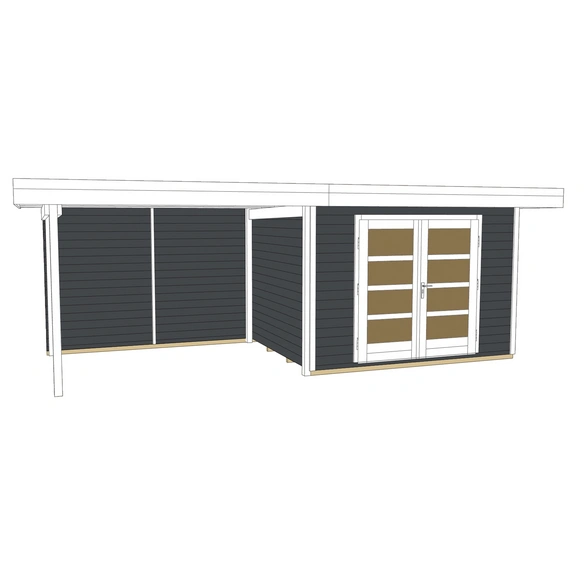 Gartenhaus »126 Plus Gr.1 B«, Holz, BxHxT: 645 x 249 x 241 cm (Außenmaße inkl. Dachüberstand)