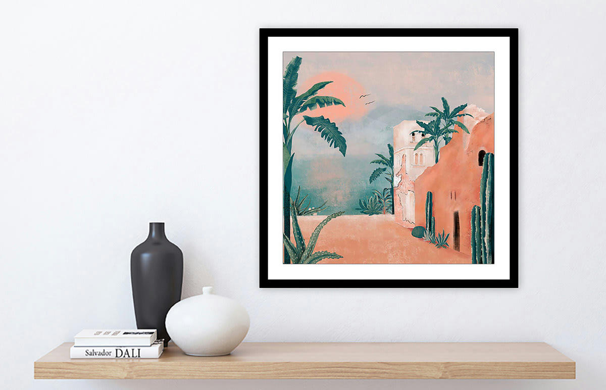 - Affiche illustration ambiance la mamounia sans cadre 30x30cm