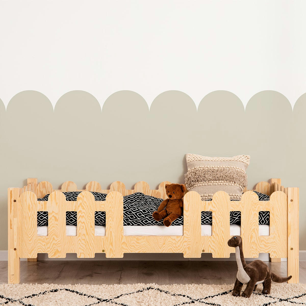 OLAF - Lit 90x190 sommier inclus naturel