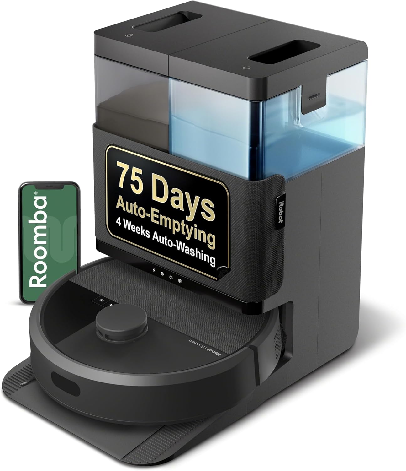 iRobot Roomba Plus 405 (G185) Combo Robot Vacuum & Mop with AutoWash Dock - Spinning Mop Pads, Self-Empties, Pad Washing & Drying, Self-Cleaning, Pad-Lift, LiDAR Navigation