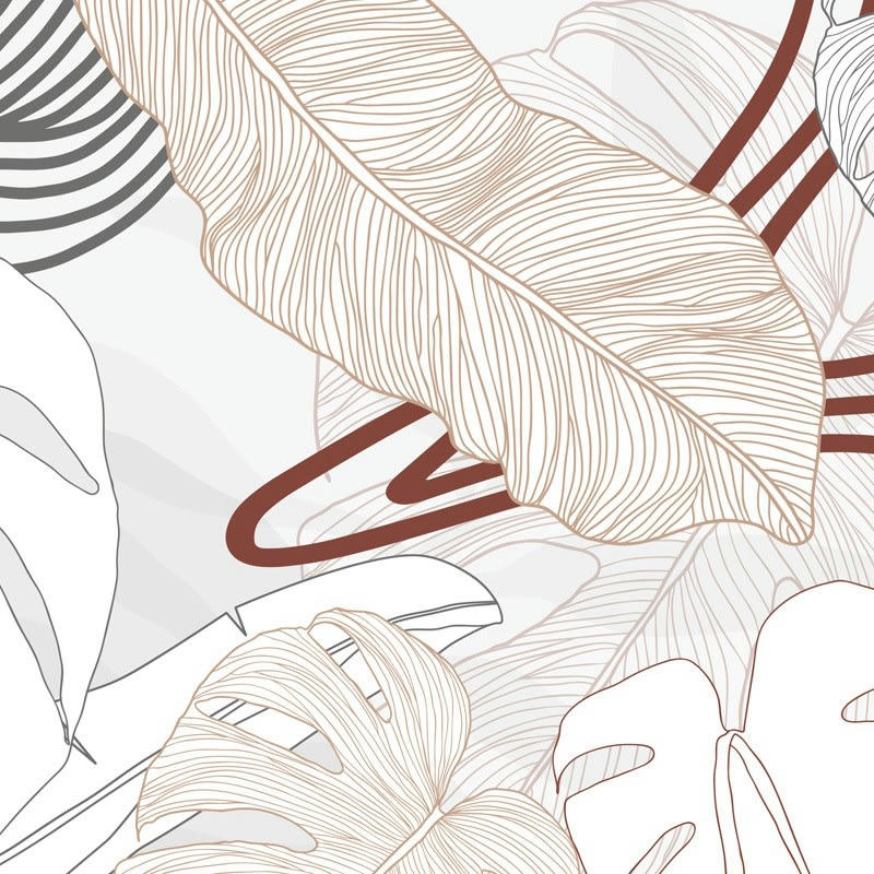 BORNEO TERRACOTTA - Crédence cuisine Fond de hotte ALU L60xH70cm Marron Végétal