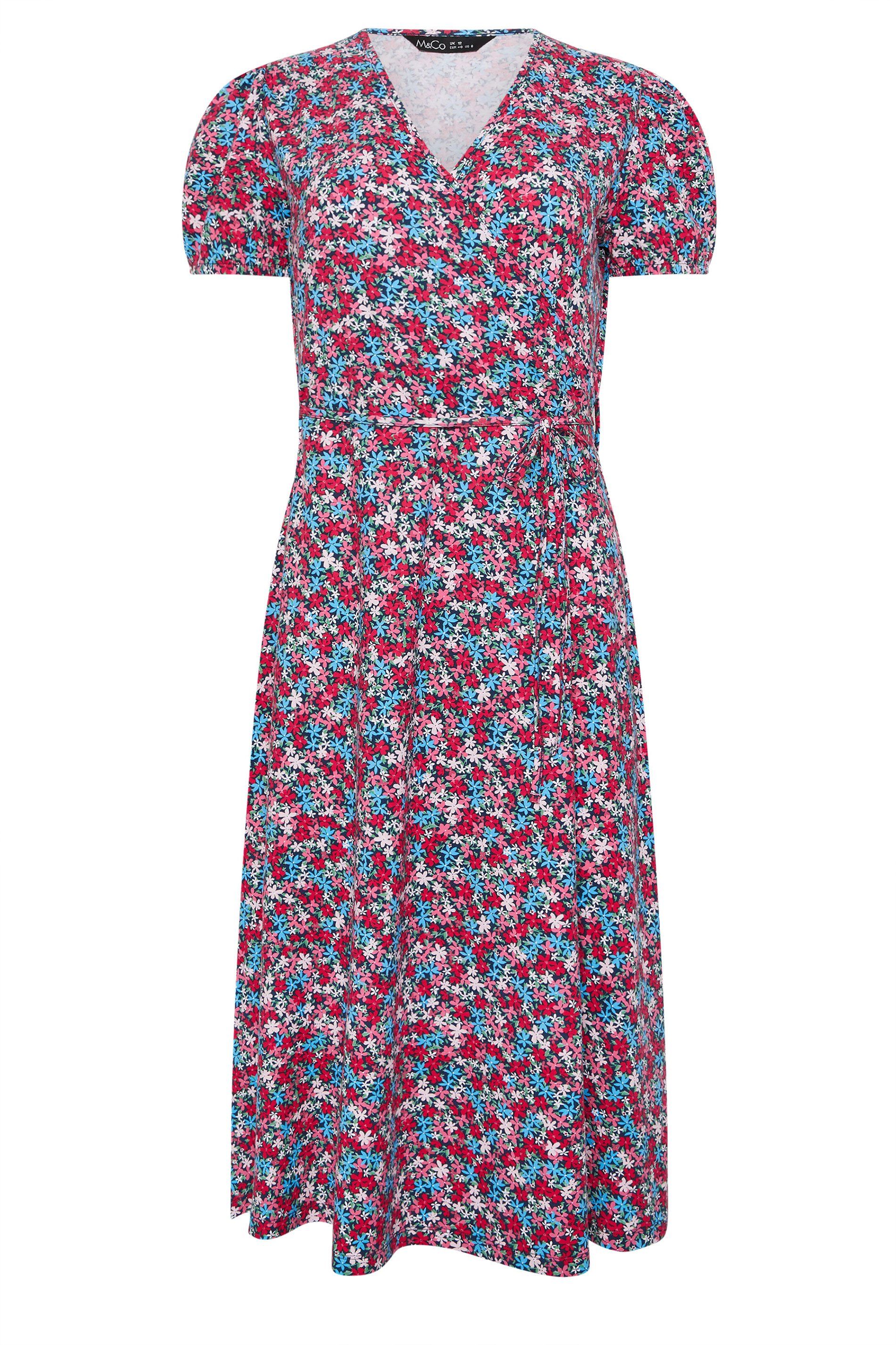M&Co Ditsy Floral Midi Wrap Dress