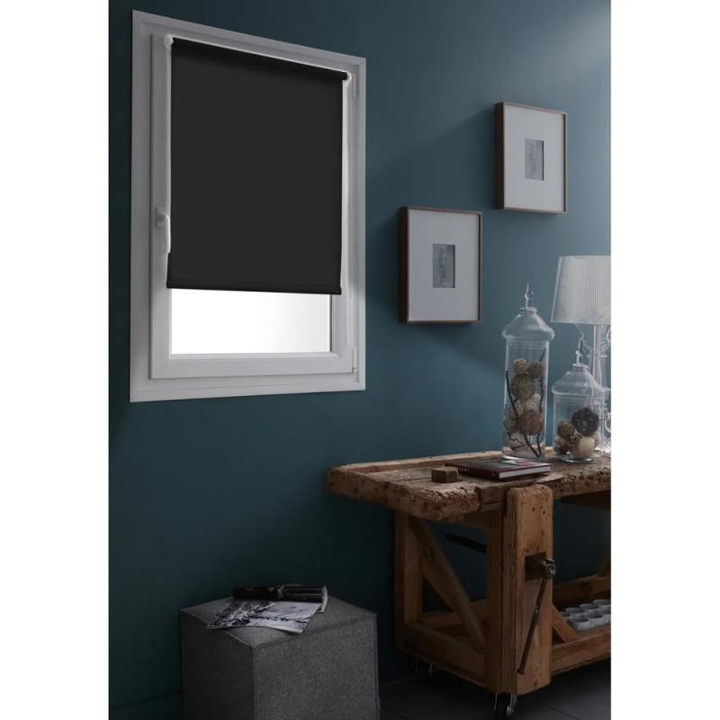 Store enrouleur occultant Easy noir 42 x 170 cm MADECO