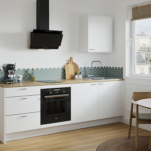 Façade de cuisine 1 tiroir et 2 casseroliers Elcot blanc l.79,7 x H.71,5 cm GoodHome