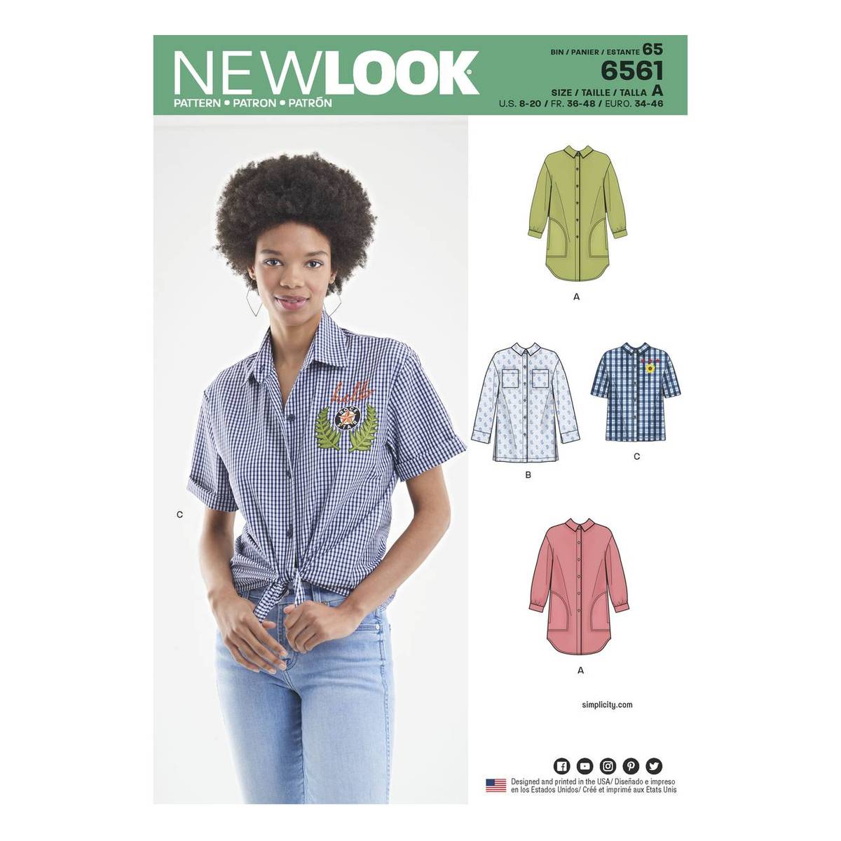 New Look Women's Shirt Sewing Pattern 6561