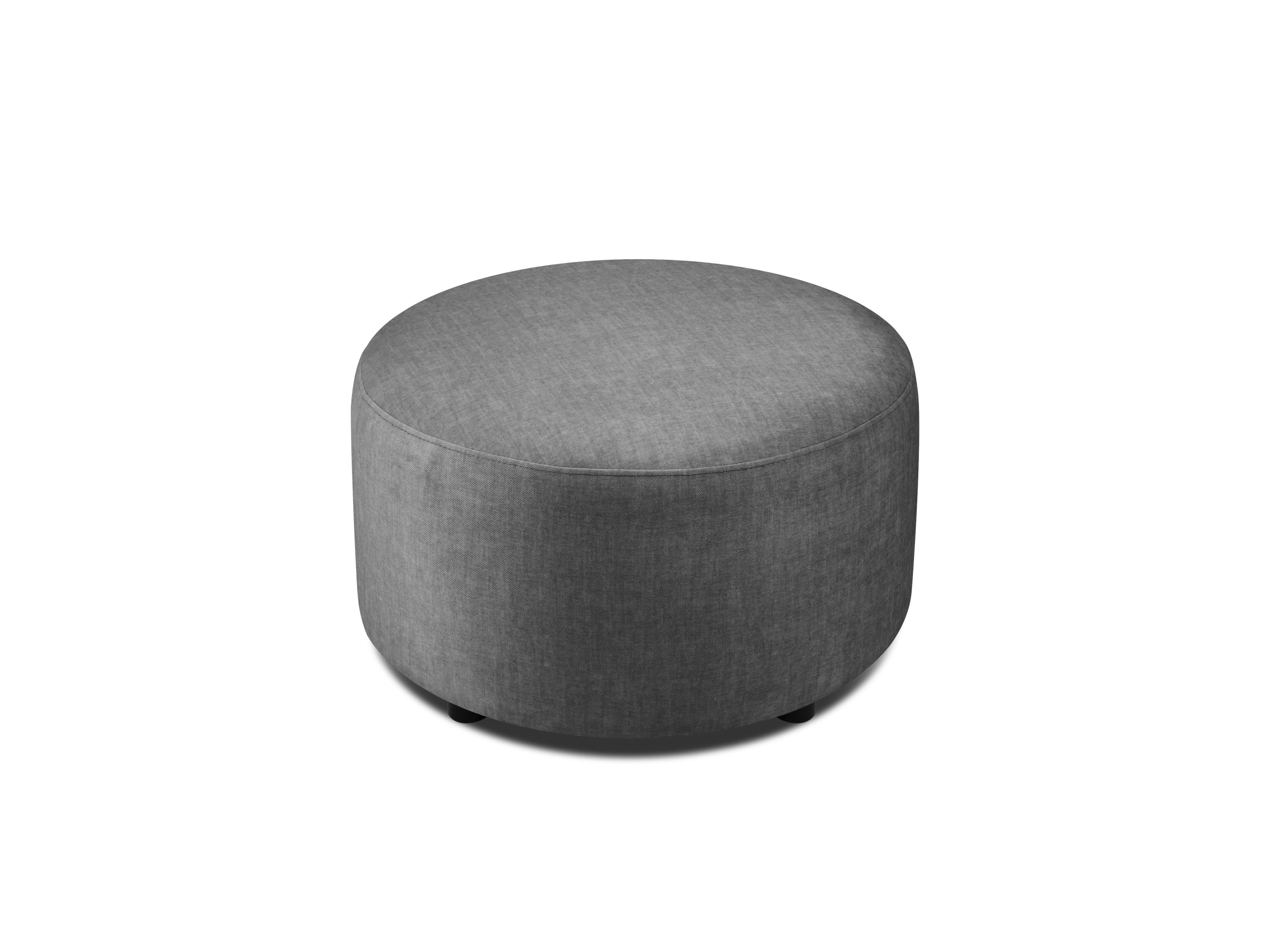 ALICE - Pouf en velours gris foncé