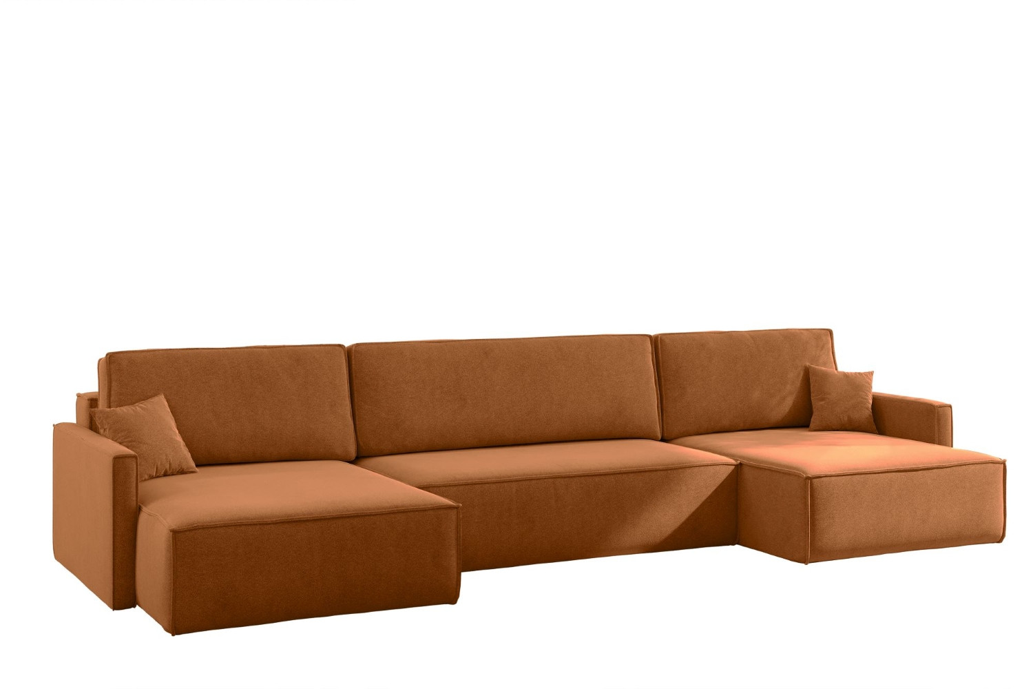 Sofa Narożna Carlos z Funkcją Spania Tkanina Salvador Brązowy