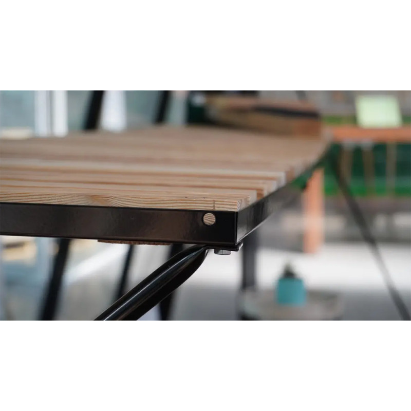 Table de culture en bois et aluminium noir 225 x 52 cm ACD